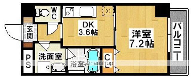 コプリー キタハナダ(1DK/6階)の間取り写真