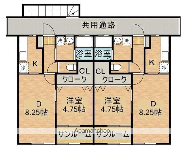 ル・シエル吉尾 A・B(2K/2階)の間取り写真