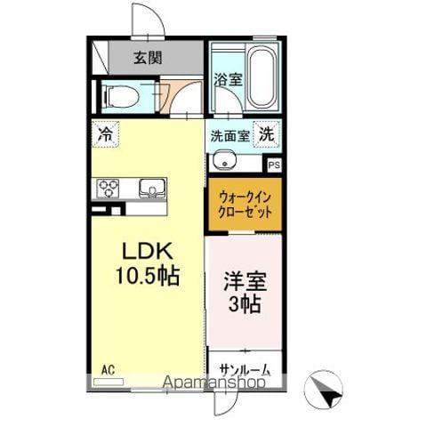 リラ クオーレ(1LDK/1階)の間取り写真