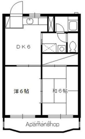 プラサート90(2DK/1階)の間取り写真