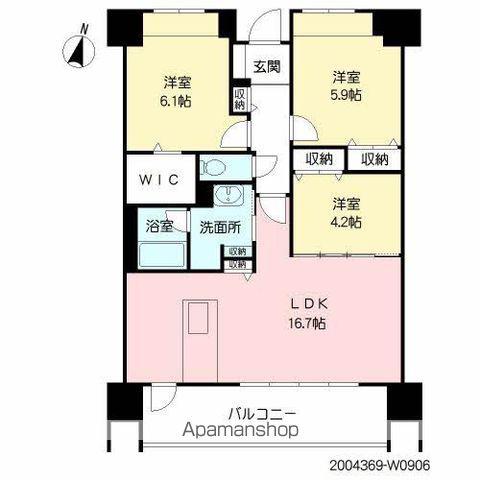 照葉クロススタイル(3LDK/9階)の間取り写真