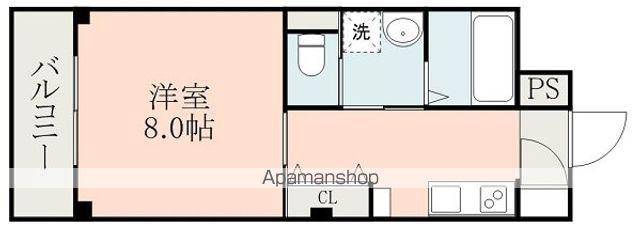 VILLAGE Ⅰ 月出(1K/2階)の間取り写真
