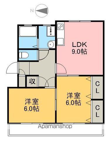 泉野ハイツ(2DK/4階)の間取り写真