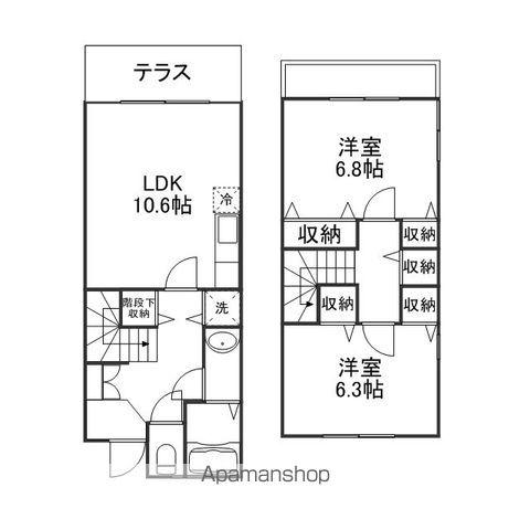 アクア・ルーチェ(2LDK/2階)の間取り写真