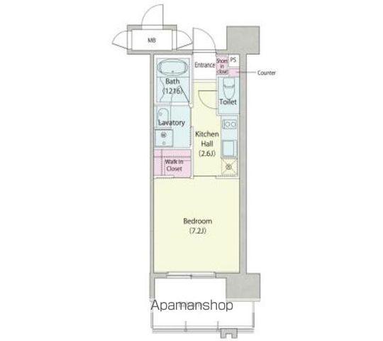 アデグランツ大須(1K/13階)の間取り写真