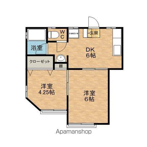 南雲ハイツ(2DK/2階)の間取り写真