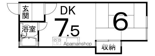 白樺パークハイツ(1DK/2階)の間取り写真