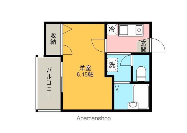 COTTONWELL浦安(1K/1階)の間取り写真