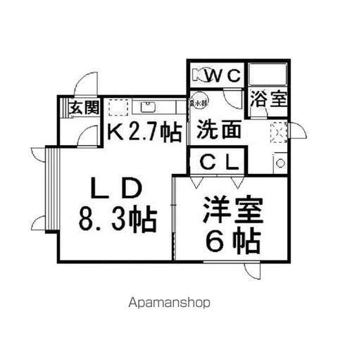 メゾンド・ソレイユⅡ(1LDK/1階)の間取り写真