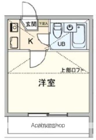 クロノス船橋(1K/2階)の間取り写真