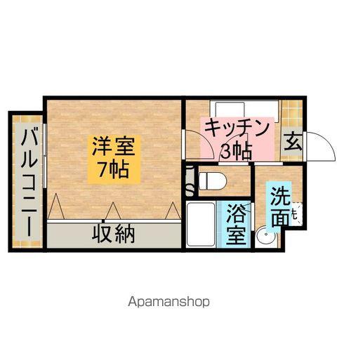 アモリールⅡ(1K/1階)の間取り写真