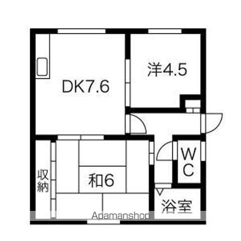 コーポ北住(2DK/1階)の間取り写真