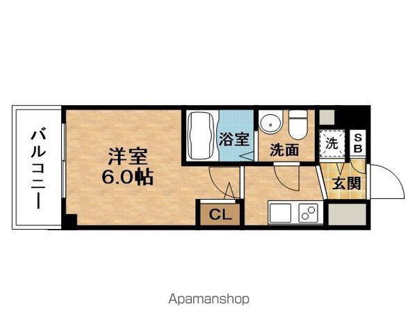 ESLEADOSAKAUMEDALUXE(1K/6階)の間取り写真