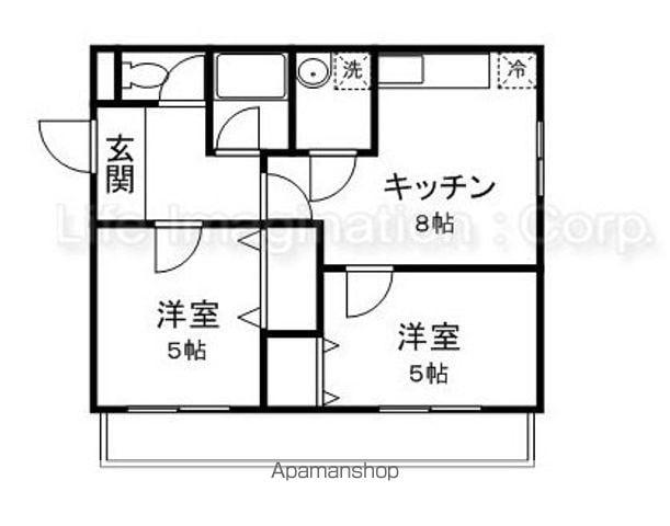 第8サンコーポ森脇2号館(2DK/2階)の間取り写真
