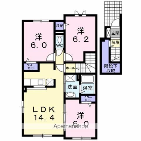 パークサイド21 Ⅱ(3LDK/2階)の間取り写真
