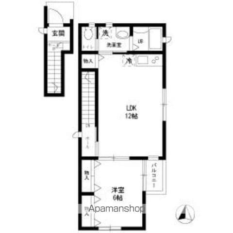 カーサ中井(1LDK/2階)の間取り写真