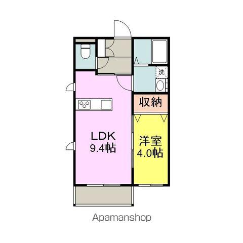 久大本線 久留米高校前駅 徒歩18分 2階建 築4年(1LDK/2階)の間取り写真