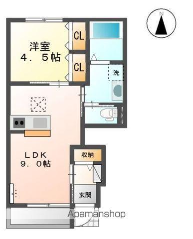 サンプレス・ラビアン(1LDK/1階)の間取り写真