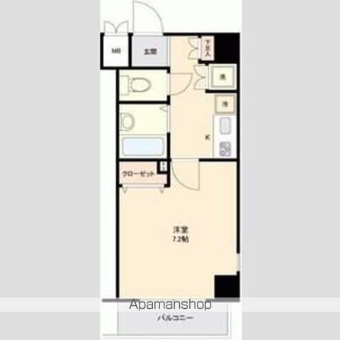 アデッソ旗の台(1K/2階)の間取り写真