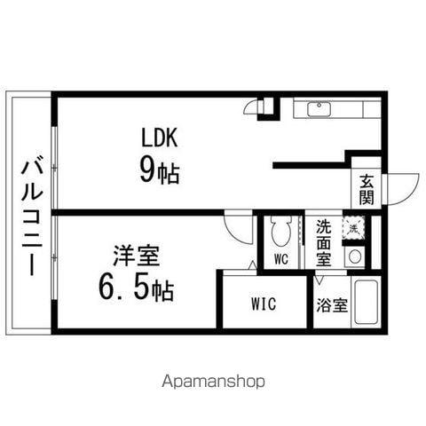 パーティアム白水沢(1LDK/2階)の間取り写真