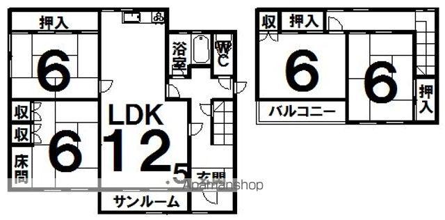根室本線 帯広駅 徒歩19分 2階建 築51年(4LDK)の間取り写真