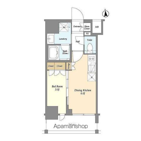 HF大森レジデンス(1DK/10階)の間取り写真