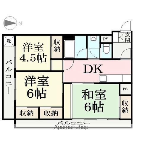 ホワイトハウス大宮(3DK/3階)の間取り写真