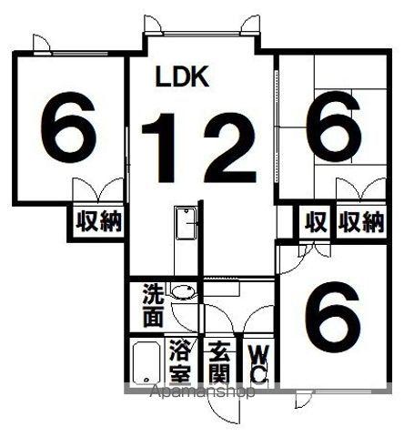 ハイツKAREN(3LDK/2階)の間取り写真