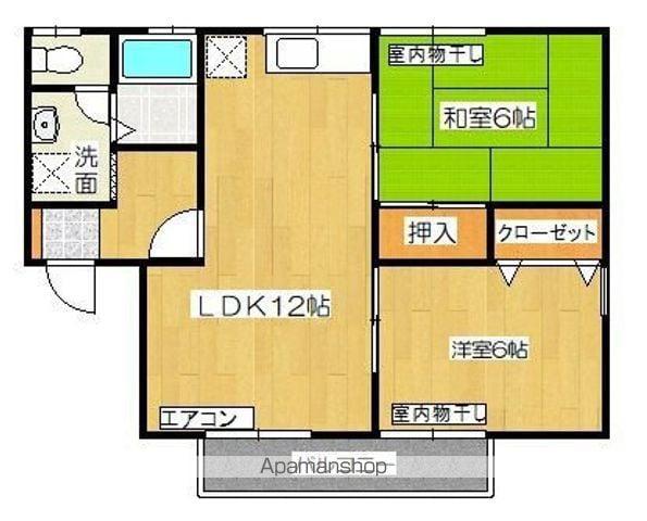 セジュールパティオ(2LDK/2階)の間取り写真