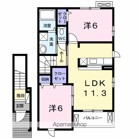 NTR スクエアⅠ(2LDK/2階)の間取り写真