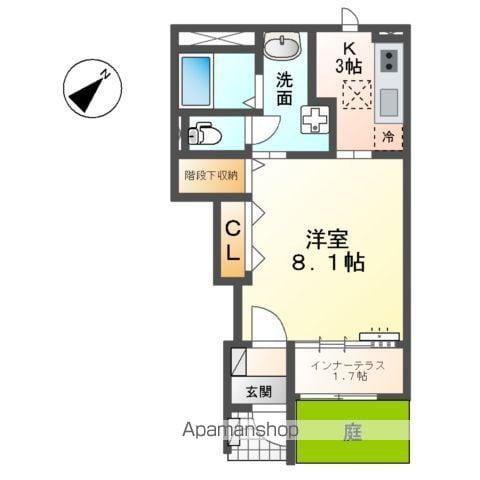 ウィン・ベルⅤ(1K/1階)の間取り写真