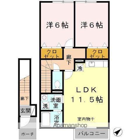 タトゥーイン(2LDK/2階)の間取り写真