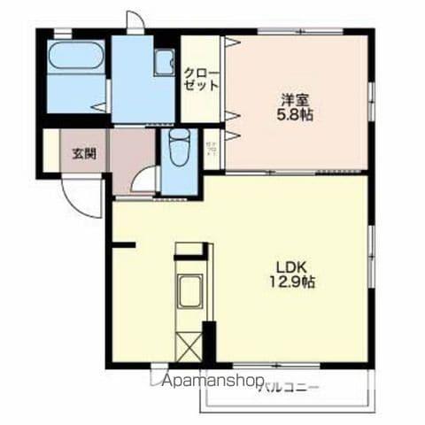 CASA DE LUNA A棟(1LDK/2階)の間取り写真