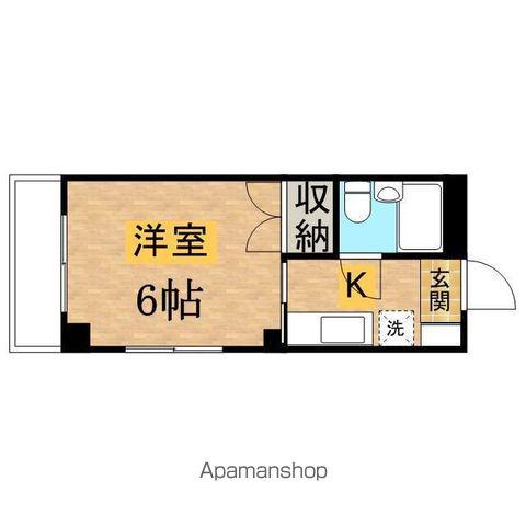 マンション如月(1K/2階)の間取り写真