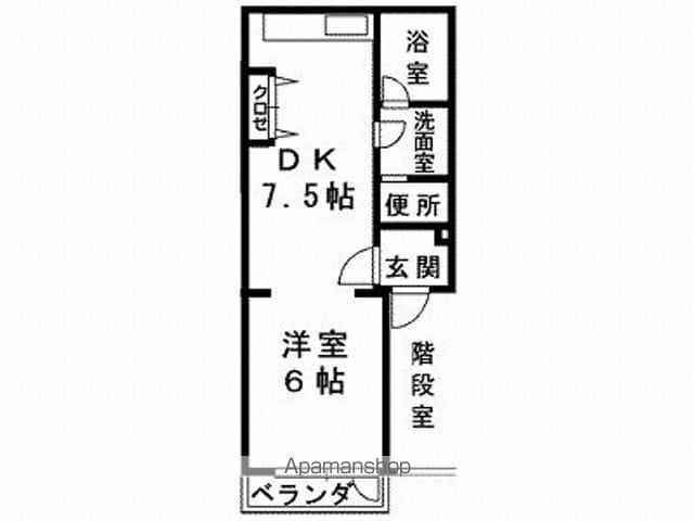 メゾン白樺(1DK/2階)の間取り写真