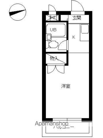 スカイコート八王子第二(ワンルーム/3階)の間取り写真