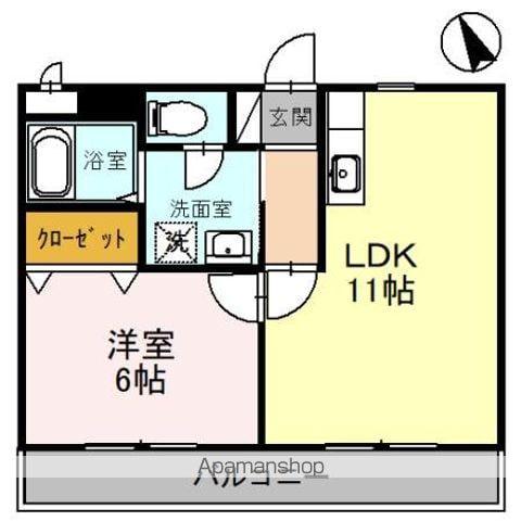 グリーンハウスⅣ(1LDK/1階)の間取り写真