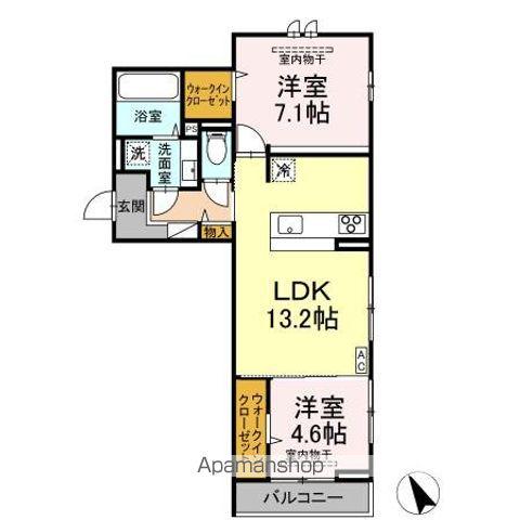 メゾン・ロワール(2LDK/3階)の間取り写真