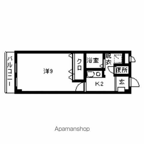 シティスクエア福岡(1K/4階)の間取り写真