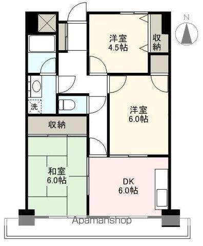 ベルエミナンス桜町マンション(3DK/3階)の間取り写真