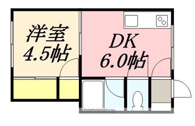 ハイツたかし(1DK/2階)の間取り写真