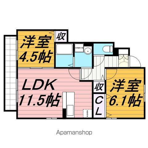 ハイブリッジⅡ(2LDK/1階)の間取り写真