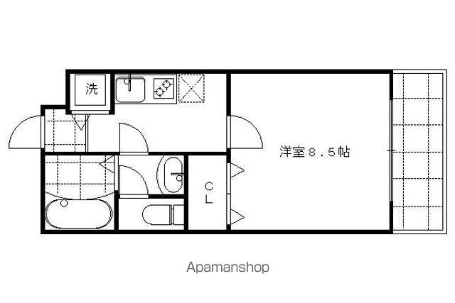 アールグランツ盧山寺千本(1K/3階)の間取り写真