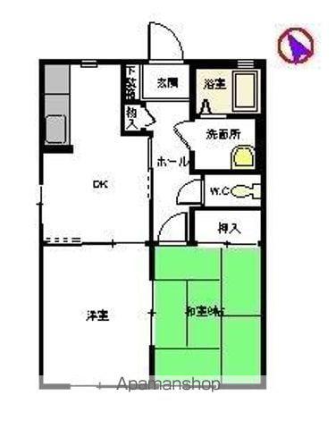 シャーメゾン城元 B棟(2DK/1階)の間取り写真