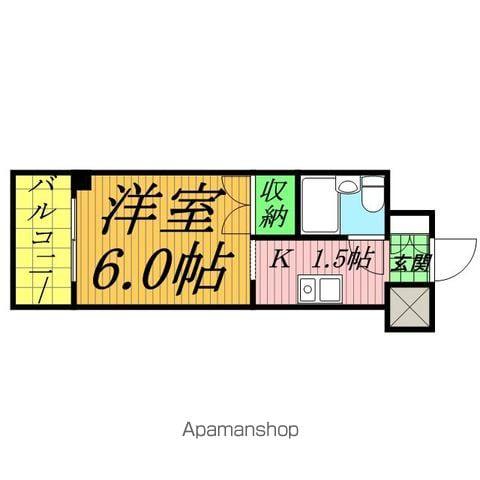 ポルタオーレア(1K/5階)の間取り写真