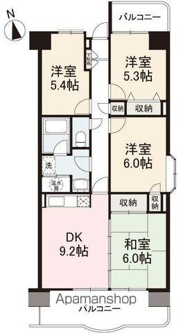 アメニティハイツ14(4DK/9階)の間取り写真