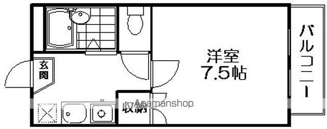 フォレスト3(1K/2階)の間取り写真