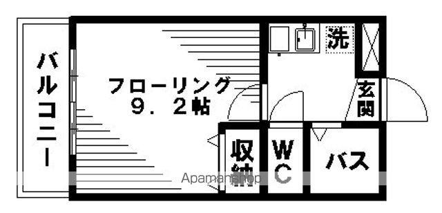 メイツ北山(1K/3階)の間取り写真