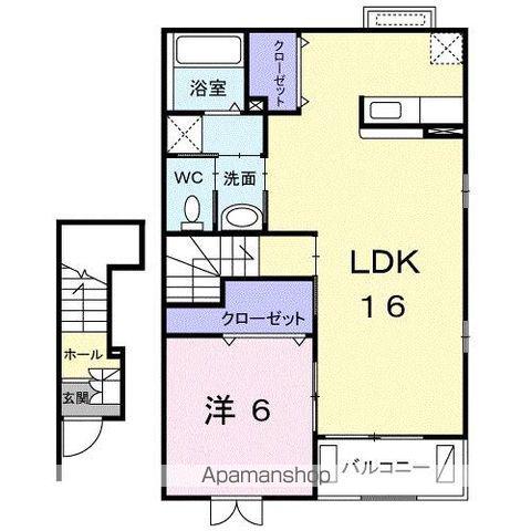 COMFORT・MC(1LDK/2階)の間取り写真