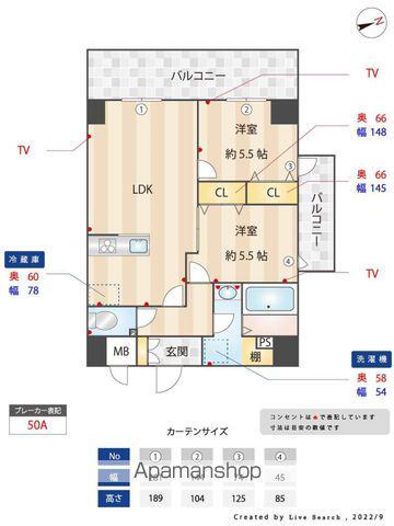 LEXUS GARDEN箱崎タワーズイースト(2LDK/2階)の間取り写真